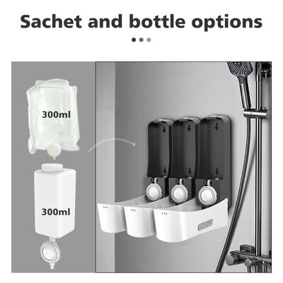 300ml Disposable Bag Type 3 Head Wall Mounted Soap Dispenser For Lotion Shampoo