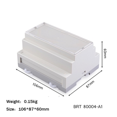 ইলেকট্রনিক্স প্রকল্পের জন্য 106*87*60mm Abs Ul 94 V0 Diy Plc দিন রেল ঘের
